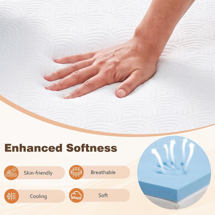3 Inch Queen Gel Memory Foam Mattress, Cooling Gel Infused Pressure Relief Mattress, Non Slip with Removable Washable Cover, Certipur-Us & Oeko-Tex Certified
