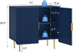 31" Fluted Buffet Cabinet,Modern Sideboard Cabinet with Storage,Blue
