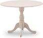 DMT-ABC-TP Dublin Kitchen Dining Table - a round Wooden Table Top with Dropleaf & Pedestal Base, 42X42 Inch, Wirebrushed Buttercream | Kitchen
