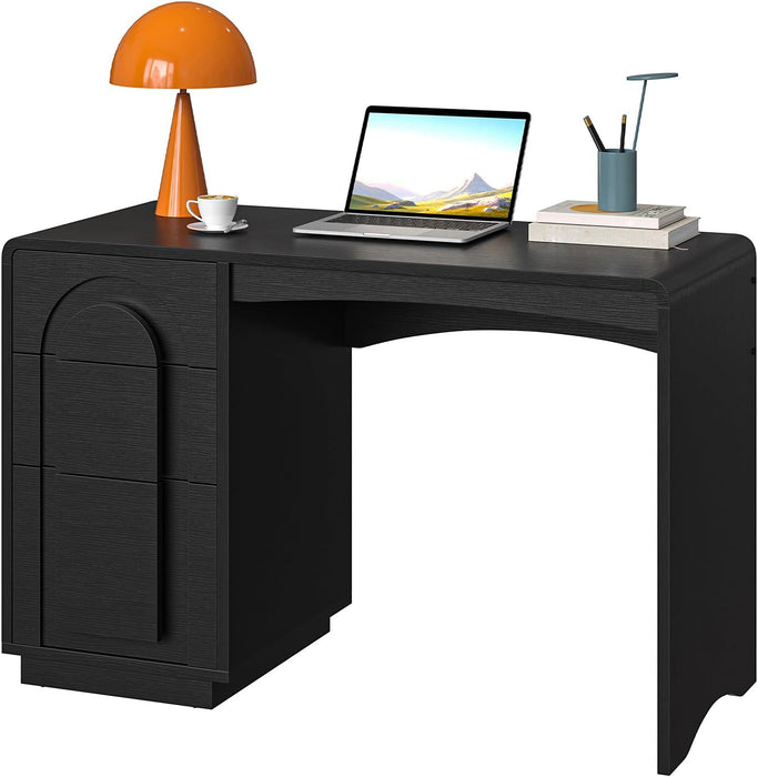 47" Computer Desk with 3 Drawers, Executive Style, Black