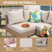 7 Piece Wicker Patio Furniture Set,Outdoor Conversation Sectional Sofa W/Coffee Table,All-Weather Outdoor Sofa with Thick and Anti-Slip Cushions for Deck,Poolside,Garden,Beige