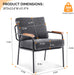 Contemporary Vintage Armchairs Linen Grey Wood Armrests