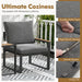 3 Pieces Aluminum Frame Weatherproof Outdoor Conversation Set with Soft Cushions