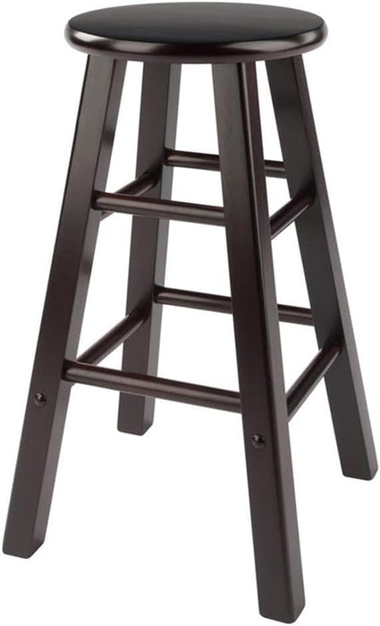 Element 2-Piece 24In Counter Stool Set, Espresso Finish, Solid Wood, Modern Design