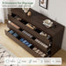 Modern 9 Drawer Dresser for Bedroom, Simply Chest of Drawers, Wood Storage Dresser with Deep Drawers for Living Room Hallway Entryway (Brown)