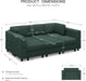 Green Modular Sectional Sofa Featuring Deep Storage