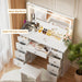 White 43Inch Vanity With Illuminated Makeup Mirror