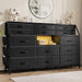FiftyFiveInch Dresser With Fourteen Drawers And Shelves