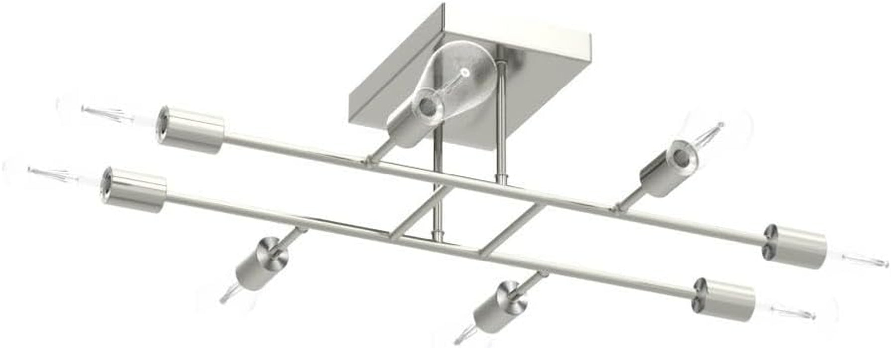 Brushed Nickel 8Light Semi Flush Ceiling Chandelier