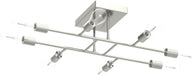 Brushed Nickel 8Light Semi Flush Ceiling Chandelier