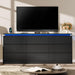 9 Drawer Dresser for Bedroom, 63" Long Black Chest of Drawers W/Led Lights