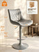 Swivel Bar Stools Set of 2, Height Adjustable Counter Height Bar Stools with Open Back and Footrest, Premium Faux PU Leather, Modern Upholstered Bar Chairs for Kitchen Island/Bar/Counter, Gray