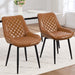 Dining Chair Set of 4, Modern Dining Chairs with Thick Cushions, Faux Leather Kitchen Dining Room Chairs with Metal Adjustable Legs for Dining Living Room, Brown