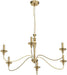 Farmhouse Chandelier 6-Light Gold Industrial Classic Candle Ceiling Rustic Pendant Lights Fixture for Dining Living Room Bedroom Kitchen Island Hanging Lighting