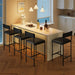 Bar Stools Set of 4, Kitchen Counter Height Chairs, 25.5 Inches Upholstered Black Barstools with Back, Bar Height Chairs for Counter Bar, Island, Easy Assembly