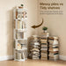 5-Tier Rotating Bookshelf With Clear Acrylic Panels