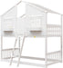White PremiumQuality Pinewood Luxury Twin Bunk Bed