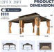 12x20 Ft Hardtop Gazebo MosquitoNetting UVBlocking Curtains