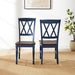 Shelby Traditional Wood X-Back Dining Room Chairs Set of 2, Kitchen Chair, Navy