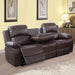 Manual Leather Recliner Sofa Set for Living Room Furniture Set,Leather Recliner Couch Set for Home/Office,Leather Reclining Sofa Set for 3-Pieces(Sofa+Loveseat+Chair) Brown