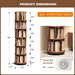 Six Tier Rotating Rubberwood Bookshelf Walnut Finish
