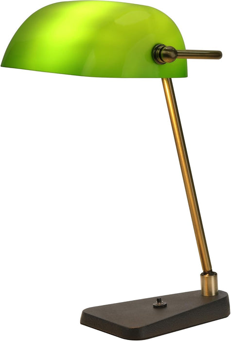 EmeraldGreen Bankers Desk Lamp CastIron Base Swivel