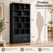 Bookcase with Doors and Open Shelves for Home Office and Living Room