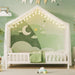 Twin Montessori House Platformbed With Canopy White