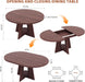 Extendable Dining Table, round Kitchen Dining Room Dinner Table with for 4 6 8 People, Space Saving Modern Oval Expandale Furniture with Storage and Pedestal for Kitchen Living Room (Brown)