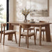 Solid Wood Dining Table for 4-6 People, 63 Inches Dining Room Table, Vintage Rectangle Kitchen Table with Leaning Legs, Dinner Tables for Dining Room Living Room, Easy Assembly, Chestnut