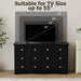 Black Dresser for Bedroom with 6 Drawers, 47.2" Wide Chest Storage Organizer and TV Stand for Living Room, Closet, Hallway, Dormitory