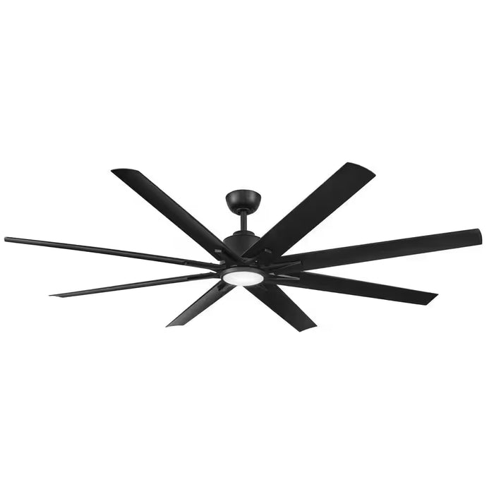 Kensgrove II 72 In. Smart Indoor/Outdoor Matte Black Ceiling Fan with Remote Included Powered by Hubspace