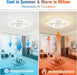 Low Profile Ceiling Fans with Lights and Remote, Fandelier Ceiling Fan Flush Mount, 3000K-6500K Smart 5 Blades LED Fan Light, Small Ceiling Fans with Lights for Bedroom, Kitchen