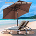 7.5FT Patio Umbrellas with Push Button Tilt and Crank, Coffee