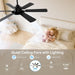 52Inch Black Ceiling Fan With DimmableLED MemoryFunction