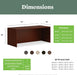 MOD Executive Desk 72-Inch Large Computer Desk Shell, Thick Wooden Laminate, Modern Table with Cord Management, 72" W X 30" D X 29" H, Traditional Mahogany