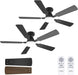 2 Pack Ceiling Fans with Lights, 48 Inch Black Ceiling Fan with Light and Remote Control, Reversible, 3CCT, Dimmable, Noiseless, Ceiling Fan for Bedroom, Farmhouse, Indoor/Outdoor Use