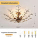 5 - Light Vintage Crystal Chandelier Modern Bronze Branche Ceiling Light Fixture Farmhouse for Kitchen Dining Room Living Room Bedroom Hallway Foyer