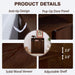 Wooden Sideboard Buffet Cabinet with Open Storage & Adjustable Shelves,Farmhouse Narrow Entryway Cabinet with Socket Hole & Anti‑Tip Kit,Slim Accent Cabinet for Small Spaces (Walnut 31.7")