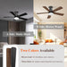 Ceiling Fans with Lights, 42 Inch Ceiling Fan with Light with App/Remote Control, 6000K Dimmable LED, Modern Flush Mount Ceiling Fan for Indoor Bedroom Living Room, DC Reversible, Black