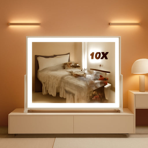 Vanity Mirror with Lights 13'' X 17'' Makeup Mirror with Lights,Vanity Mirror Touch Screen with 3-Color Lighting,Dimmable,For Vanity Desk Bedroom White
