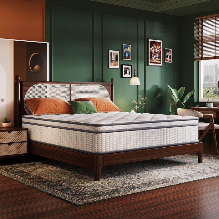 Queen Mattress, 10 Inch Queen Size Mattresses in a Box, Gel Memory Foam Hybrid Mattress for Motion Isolation, Soft and Comfortable, Pressure Relief, Medium Firm Support