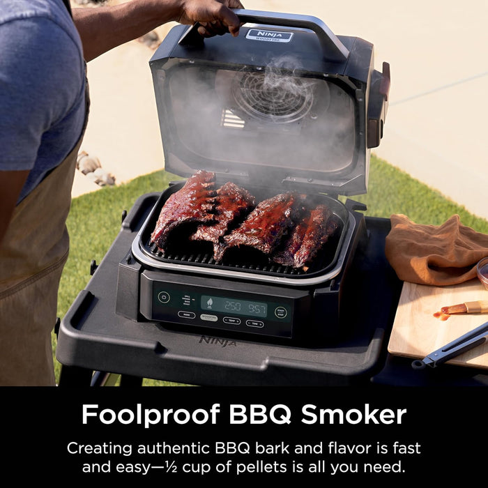 Woodfire Outdoor Grill & Smoker, 4-In-1 Functionality, Grill, Smoke, Bake, Roast, Authentic Woodfire Flavors, Electric Heat, OG301