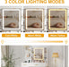 Makeup Vanity Desk with Lights in 3 Colors, White Vanity Table with Charging Station, Visible Drawers