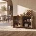 60" Modern Buffet Cabinet with Storage, Curved 4-Door Sideboard