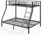 Sogesleep Bunk Beds Twin over Full Size, More Sturdy Heavy Duty Metal Bunk Bed with Angled Ladder for Teens and Adults, Used for Spaces-Saving, Apartment or Dorm, Noise Free & Easy Assembly, Black