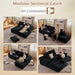 96 Inch Black PremiumQuality Modular Sectional Sofa