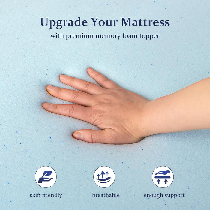 2 Inch Cooling Gel Memory Foam Mattress Topper