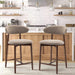 Bar Stools Set of 2, Counter Height Barstools with Back, Mid Century Modern Upholstered, with Wood Legs for Kitchen Island Dining Room, Camel