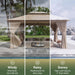 12'X10' Gazebo, Outdoor Gazebo Metal Frame Canopy with Double Roofs, Heavy Duty Patio Tent Shelter with Mosquito Netting and Privacy Screen for Backyard, Beige